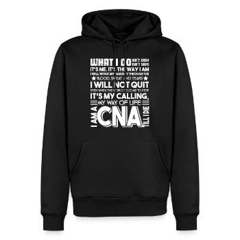 CNA I'm A CNA Till I Die - Men’s Premium Organic Hoodie - black - Front - Nico (187cm)
