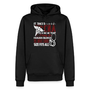 CNA It Takes A True CNA To Know That - Men’s Premium Organic Hoodie - black - Front - Nico (187cm)