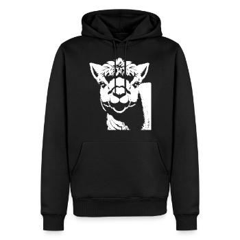 Drôle de chat Silhouette Cheeky Fun Cats - Sweat à capuche Premium bio Homme - noir - Devant - Nico (187cm)