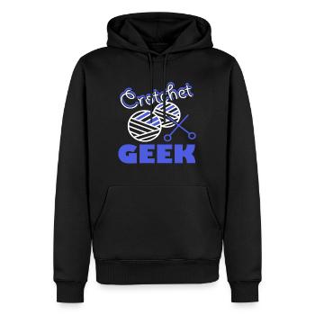 Crocheting Crochet Geek - Men’s Premium Organic Hoodie - black - Front - Nico (187cm)