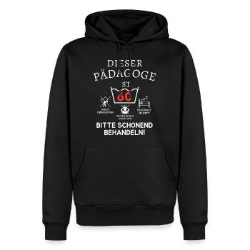 Dieser Pädagoge ist 60. Schonend behandeln - Männer Premium Bio Hoodie - Schwarz - Vorne - Nico (187cm)