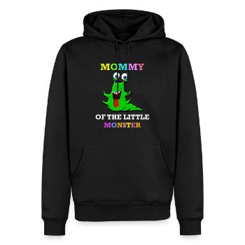 Mère Maman Maman d’anniversaire garçon fille monstre - Sweat à capuche Premium bio Homme - noir - Devant - Nico (187cm)