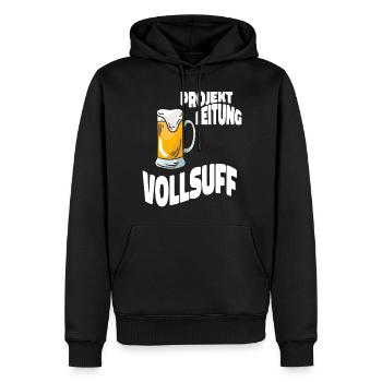 Projektleitung Vollsuff Vatertag Männerabend - Männer Premium Bio Hoodie - Schwarz - Vorne - Nico (187cm)