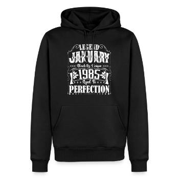 January 1985. January 1985 Birthday Gift. - Men’s Premium Organic Hoodie - black - Front - Nico (187cm)