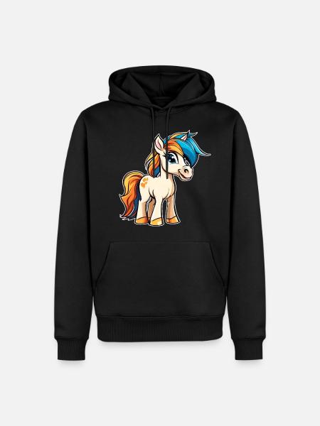 Mignon petit cheval poney - Sweat à capuche Premium bio Homme - noir