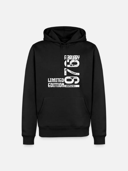Jubilæumsgave fra februar 1976. Februar 1976. - Herre Premium økologisk hoodie - sort