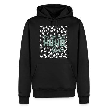 Qui va avec le chien. Propriétaire de chien.chien. - Sweat à capuche Premium bio Homme - noir - Devant - Nico (187cm)