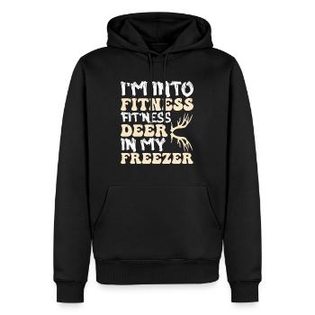 I'm Into Fitness Fit'ness Deer In My Freezer Funny - Sweat à capuche Premium bio Homme - noir - Devant - Nico (187cm)