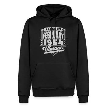 Vintage-Geburtstag Februar 1954, Februar 1954. - Männer Premium Bio Hoodie - Schwarz - Vorne - Nico (187cm)