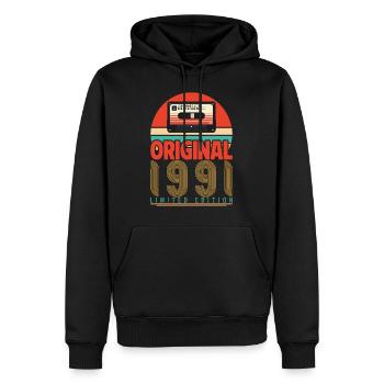Vintage 1991 Geburtstagsgeschenk. Retro 1991. - Männer Premium Bio Hoodie - Schwarz - Vorne - Nico (187cm)