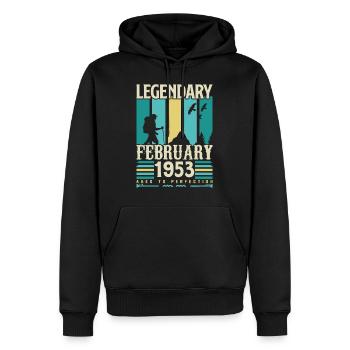Vintage-Geburtstagsgeschenk Februar 1953, Februar. - Männer Premium Bio Hoodie - Schwarz - Vorne - Nico (187cm)