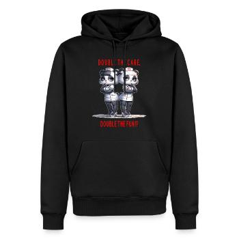 Panda-Krankenschwestern, doppelte Fürsorge, doppelter Spaß - Männer Premium Bio Hoodie - Schwarz - Vorne - Nico (187cm)