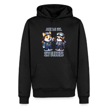 Ace and Snail High Flying Friends - Men’s Premium Organic Hoodie - black - Front - Nico (187cm)