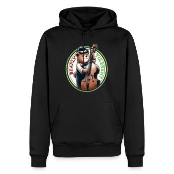 Bass Playing, Bear Gentleman Musician - Men’s Premium Organic Hoodie - black - Front - Nico (187cm)