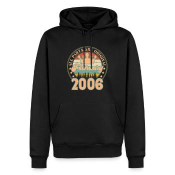 Février 2006. Cadeau d’anniversaire février 2006. - Sweat à capuche Premium bio Homme - noir - Devant - Nico (187cm)
