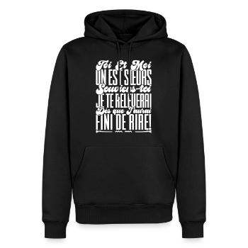 Sisters Gift. You and I are sisters, remember - Men’s Premium Organic Hoodie - black - Front - Nico (187cm)