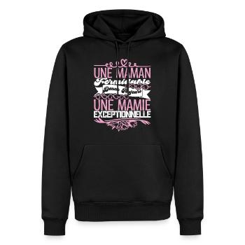 VNFEEB24Grandma Gift- An Exceptional Granny - Men’s Premium Organic Hoodie - black - Front - Nico (187cm)