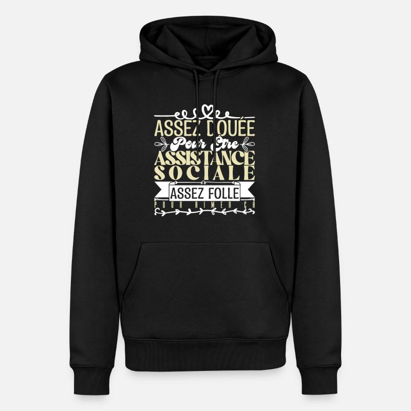 Cadeau Assistante Sociale. Parfaite Assistante. - Sweat à capuche Premium bio Homme - noir