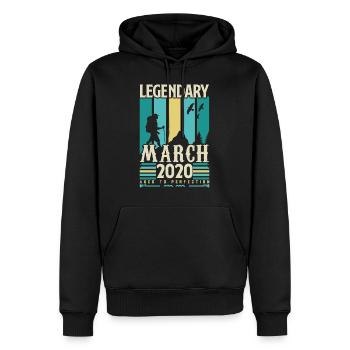Anniversaire Mars 2020,cadeau Vintage mars 2020. - Sweat à capuche Premium bio Homme - noir - Devant - Nico (187cm)