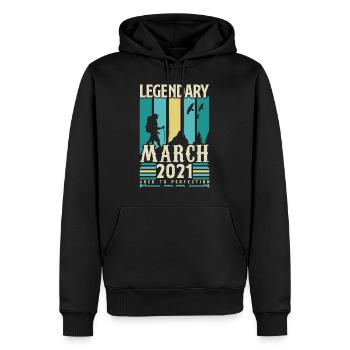 Geburtstag März 2021, Vintage-Geschenk März 2021. - Männer Premium Bio Hoodie - Schwarz - Vorne - Nico (187cm)