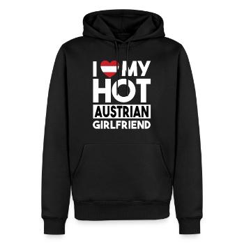 J’aime ma petite amie autrichienne chaude - Sweat à capuche Premium bio Homme - noir - Devant - Nico (187cm)
