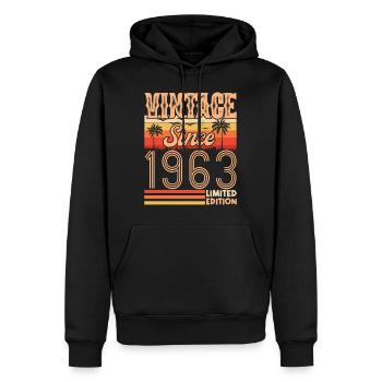1963. Jahrgang Jahrgang 1963 Geburtstag - Männer Premium Bio Hoodie - Schwarz - Vorne - Nico (187cm)
