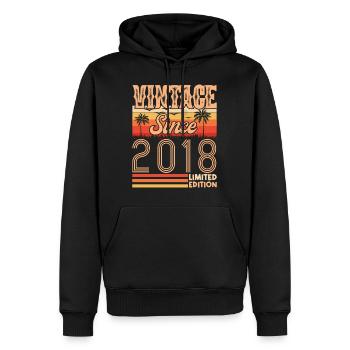 Jubiläum 2018. Jahrgang geboren 2018 Geburtstag - Männer Premium Bio Hoodie - Schwarz - Vorne - Nico (187cm)