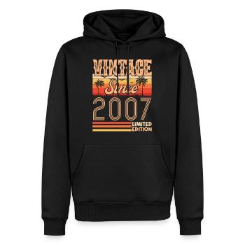 2007. Jahrgang Jahrgang 2007 Geburtstag - Männer Premium Bio Hoodie - Schwarz - Vorne - Nico (187cm)