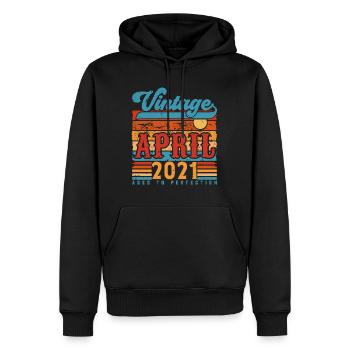 April 2021, April 2021 Vintage Geburtstagsgeschenk - Männer Premium Bio Hoodie - Schwarz - Vorne - Nico (187cm)