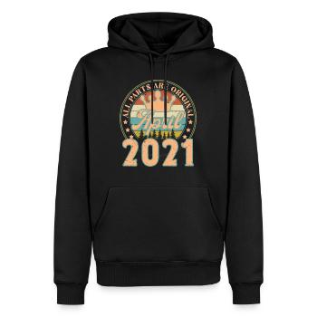 April 2021. Geburtstagsgeschenk April 2021 April - Männer Premium Bio Hoodie - Schwarz - Vorne - Nico (187cm)