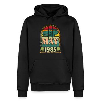 Mai 1985, Mai 1985, Mai 1985 Geburtstagsgeschenk. - Männer Premium Bio Hoodie - Schwarz - Vorne - Nico (187cm)