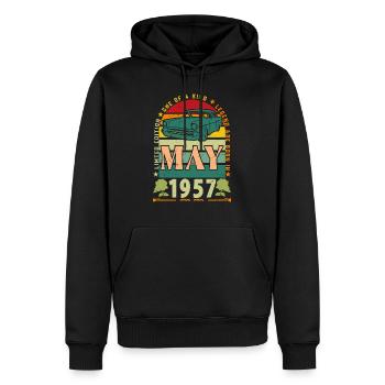 Mai 1957, Mai 1957, Mai 1957. - Männer Premium Bio Hoodie - Schwarz - Vorne - Nico (187cm)