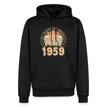 Mai 1959. Mai 1959 Geburtstagsgeschenk. Mai 1959 - Männer Premium Bio Hoodie - Schwarz - Vorne - Nico (187cm)