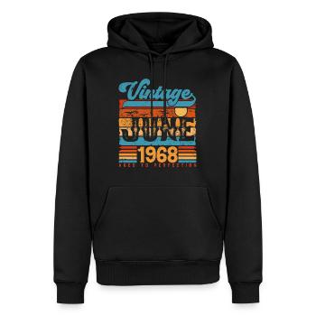 Juni 1968, Vintage-Geburtstagsgeschenk Juni 1968. - Männer Premium Bio Hoodie - Schwarz - Vorne - Nico (187cm)