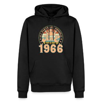 June 1966. June 1966 Birthday Gift. June - Men’s Premium Organic Hoodie - black - Front - Nico (187cm)