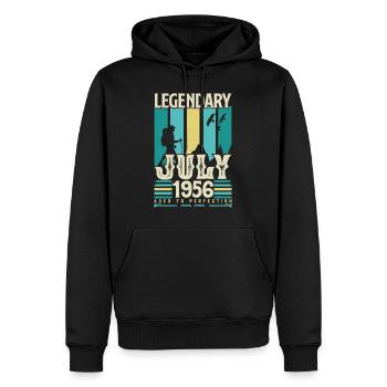 cadeau Anniversaire Juillet 1956, Vintage juillet. - Sweat à capuche Premium bio Homme - noir - Devant - Nico (187cm)