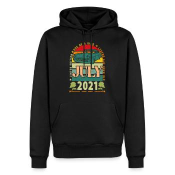 Geburtstagsgeschenk Juli 2021. - Männer Premium Bio Hoodie - Schwarz - Vorne - Nico (187cm)