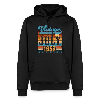 Juli 1957, Juli 1957 Geburtstagsgeschenk. - Männer Premium Bio Hoodie - Schwarz - Vorne - Nico (187cm)