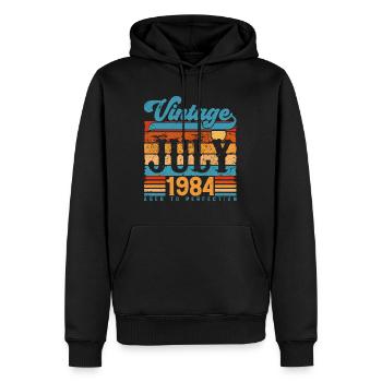 Juli 1984, Juli 1984 Geburtstagsgeschenk. - Männer Premium Bio Hoodie - Schwarz - Vorne - Nico (187cm)