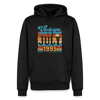 Juli 1993, Juli 1993 Geburtstagsgeschenk. - Männer Premium Bio Hoodie - Schwarz - Vorne - Nico (187cm)