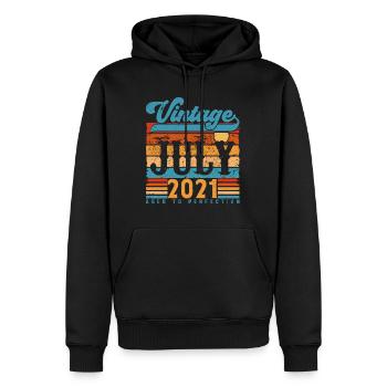 Juli 2021, Juli 2021 Geburtstagsgeschenk. - Männer Premium Bio Hoodie - Schwarz - Vorne - Nico (187cm)
