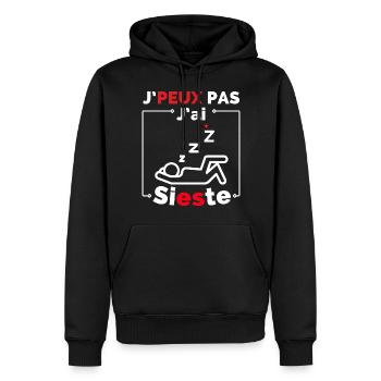 Ich kann nicht, ich habe ein Nickerchen gemacht - Männer Premium Bio Hoodie - Schwarz - Vorne - Nico (187cm)
