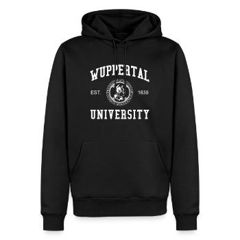 Wuppertal University University University of Applied Sciences - Men’s Premium Organic Hoodie - black - Front - Nico (187cm)