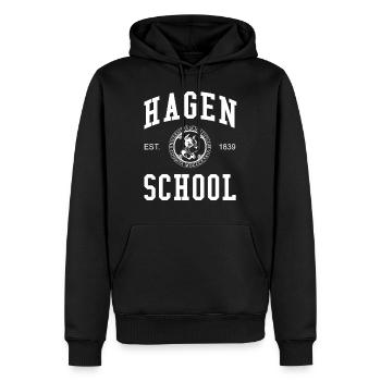 École Hagen, Université Universität Hochschule, Uni - Sweat à capuche Premium bio Homme - noir - Devant - Nico (187cm)