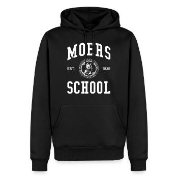 Moers School University University University School - Men’s Premium Organic Hoodie - black - Front - Nico (187cm)