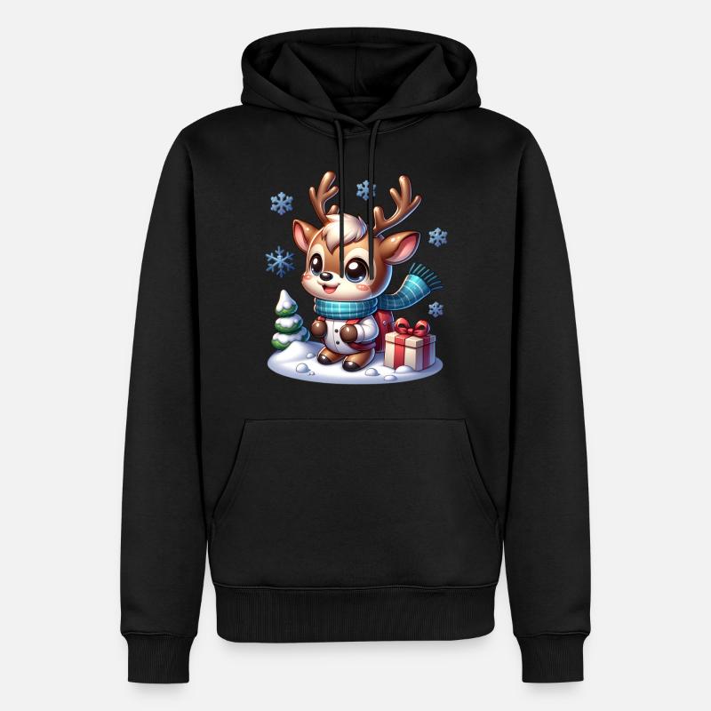 Renne de Noël - Sweat à capuche Premium bio Homme - noir