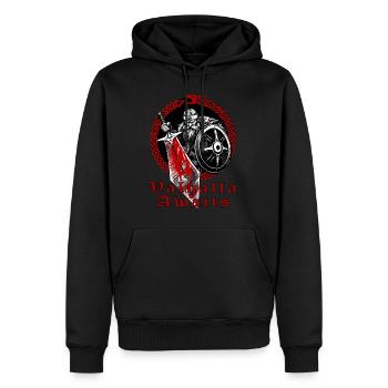 Angry Viking with Helmet, Sword and Shield. Celtic - Men’s Premium Organic Hoodie - black - Front - Nico (187cm)