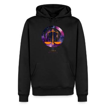 Libra Zodiac Sign - Impressive Zodiac Sign - Men’s Premium Organic Hoodie - black - Front - Nico (187cm)