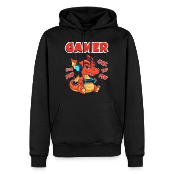 Gamer Gaming Cool Dragon Kids Video Games Kids - Men’s Premium Organic Hoodie - black - Front - Nico (187cm)