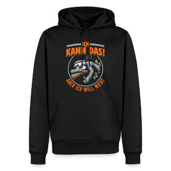 Ich kann das - Männer Premium Bio Hoodie - Schwarz - Vorne - Nico (187cm)
